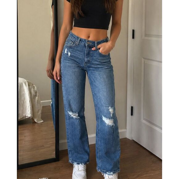 Vanilla Star Denim - Vanilla Star Real Cheeky Ankle Jeans Women’s Jrs 3 W26 Distressed Stretch Denim
